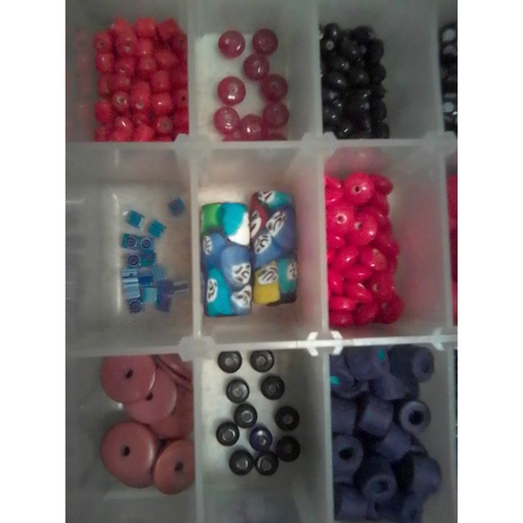 Huge Lot Macrame Craft Beads Large Hole Lampwork Glass Ceramic Wood Pewter - Picture 7 of 7